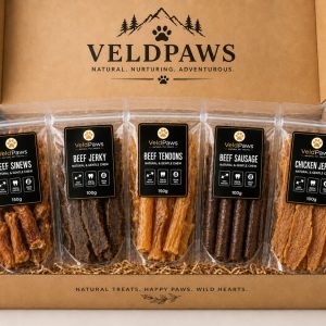 VeldPaws Giftbox of single-ingredient air-dried dog treats