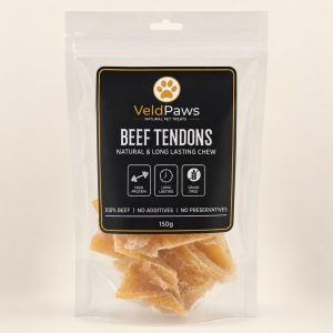 VeldPaws Beef Tendons 150g long-lasting beef chew pack